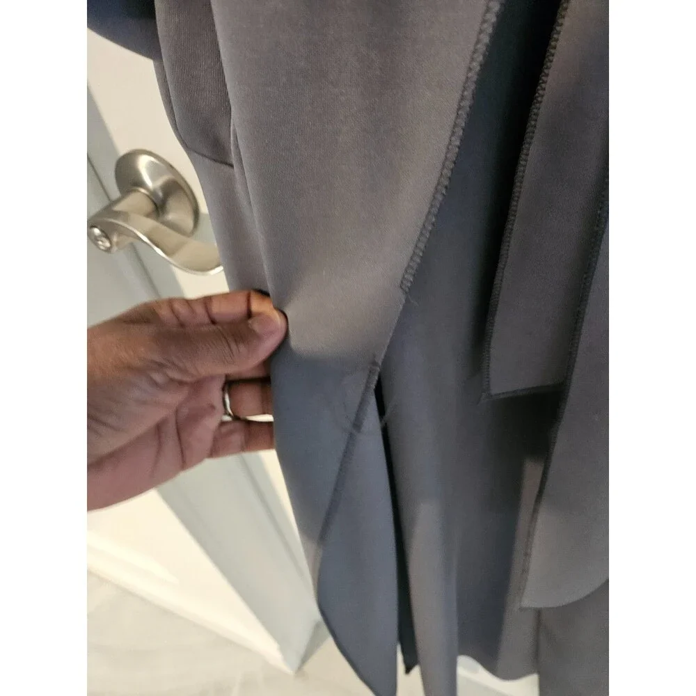 PrettyLittleThing Maxi Lightweight Wrap Coat Kimono – Size 6 – Gray